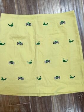 Castaway Yellow Skirt with Embroidered whales and pirates